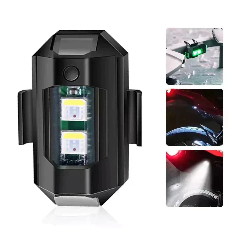 Car Motorcycle Bike Modification Drone LED Flashing Light Wired Charging Lamp Can Control The Vibration Flash DIY Accessories